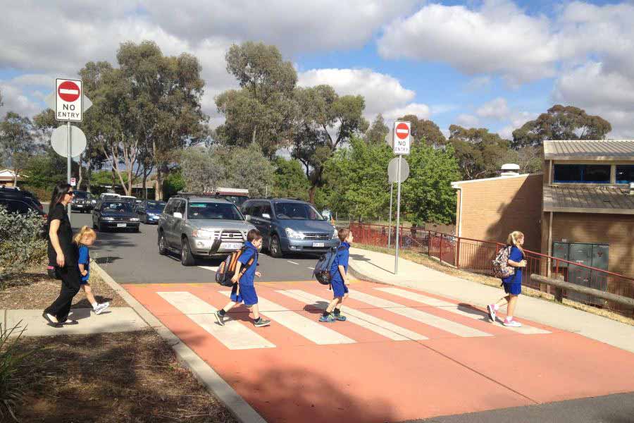 Kids crossing roads