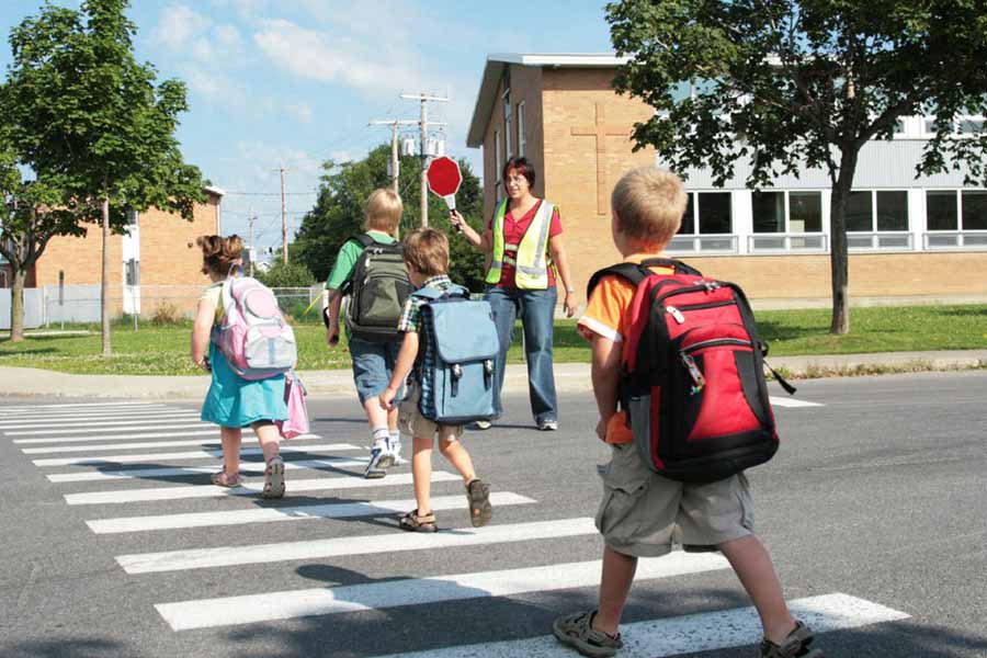 Kids crossing roads