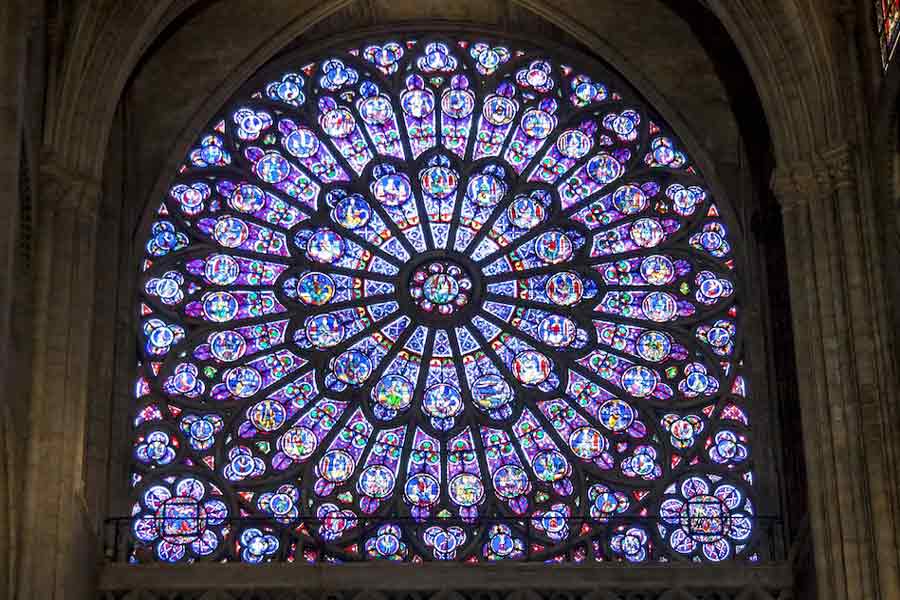 Notre-Dame is home to many stunning rose windows