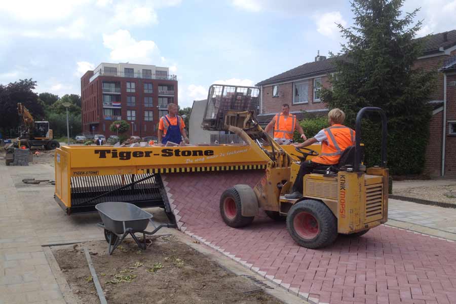 brick streets are laid down in the Netherlands