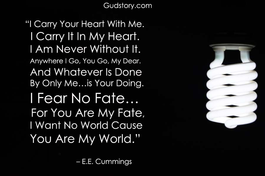 best poetry lines by E E Cummings