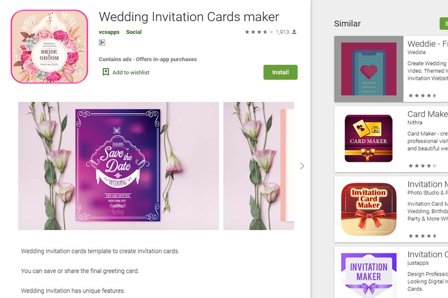 VCSAPPS invitation cards maker