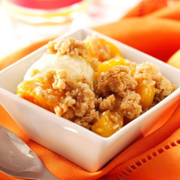 Peach & oats crisp