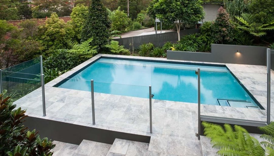 A Pool with Acrylic Fence