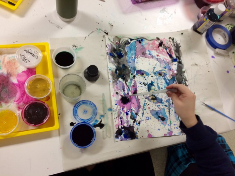 Pouring Paintings with Water Colours