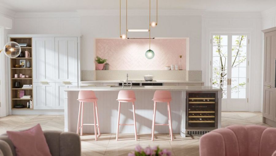 vintage pastel colors in kitchen