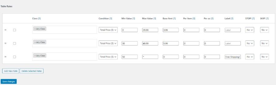 Table Rate Shipping PRO