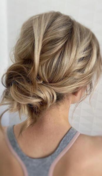 A simple messy hair bun
